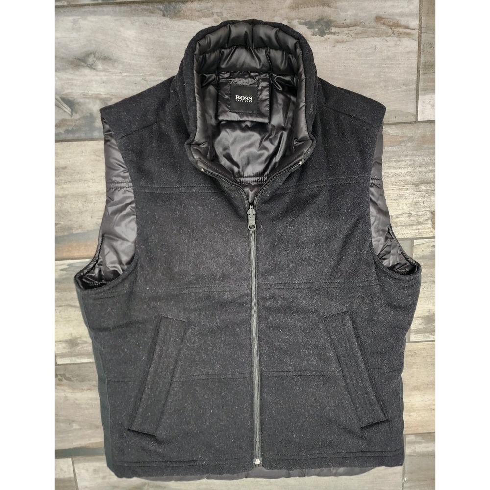Hugo Boss Black Wool Blend Reversible Vest Men's Size 38R - Picture 1 of 11